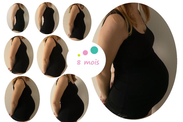 Evolution ventre 8ème mois de grossesse